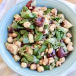 Chickpeas are the base of this colorful summer salad, which is packed with seasonal flavor.  Serve this simple Cherry-Balsamic Chickpea Salad as a delicious vegetarian side or light meal.