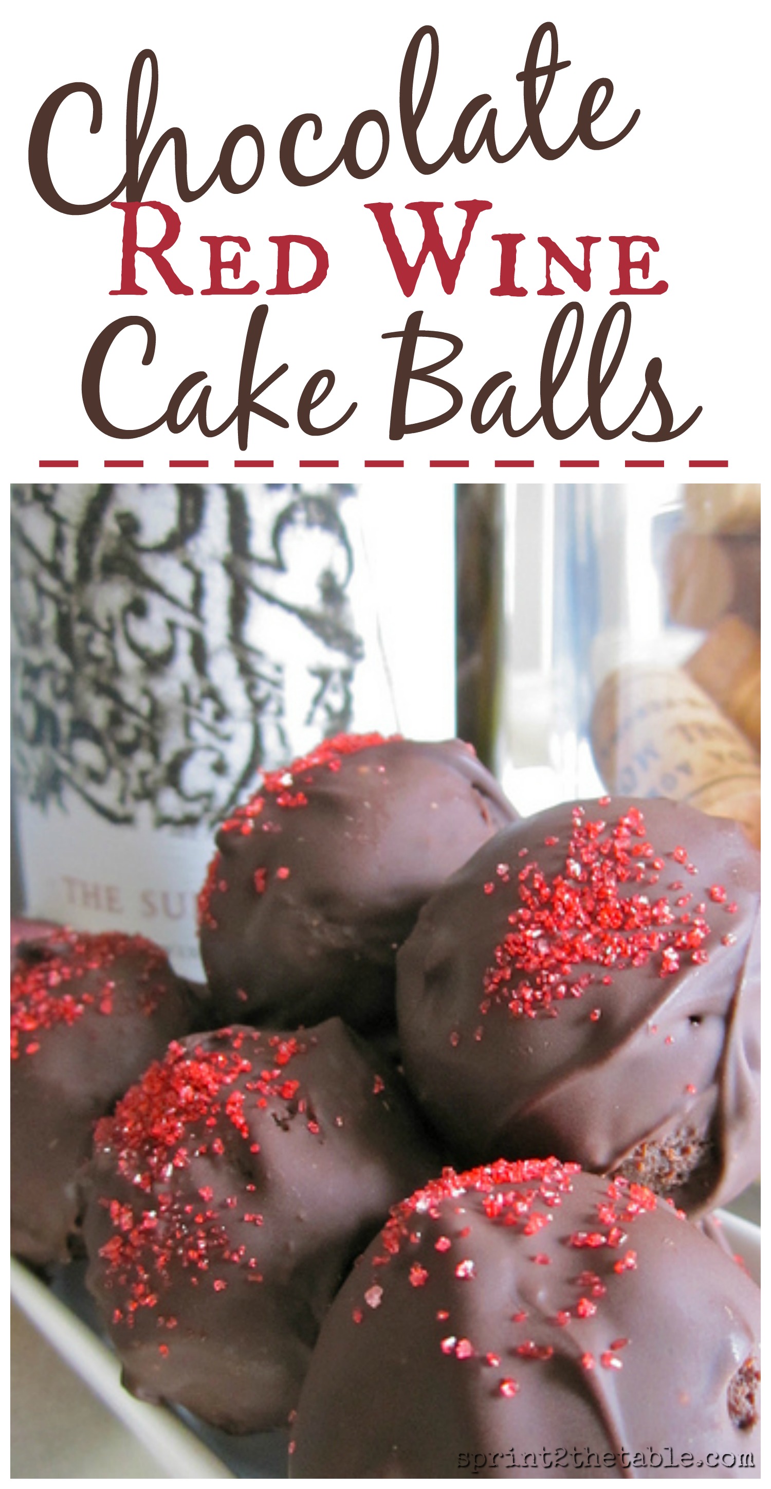 These Chocolate Red Wine Cake Balls are the perfect sweet bite after dinner... with a little bit more wine, of course.