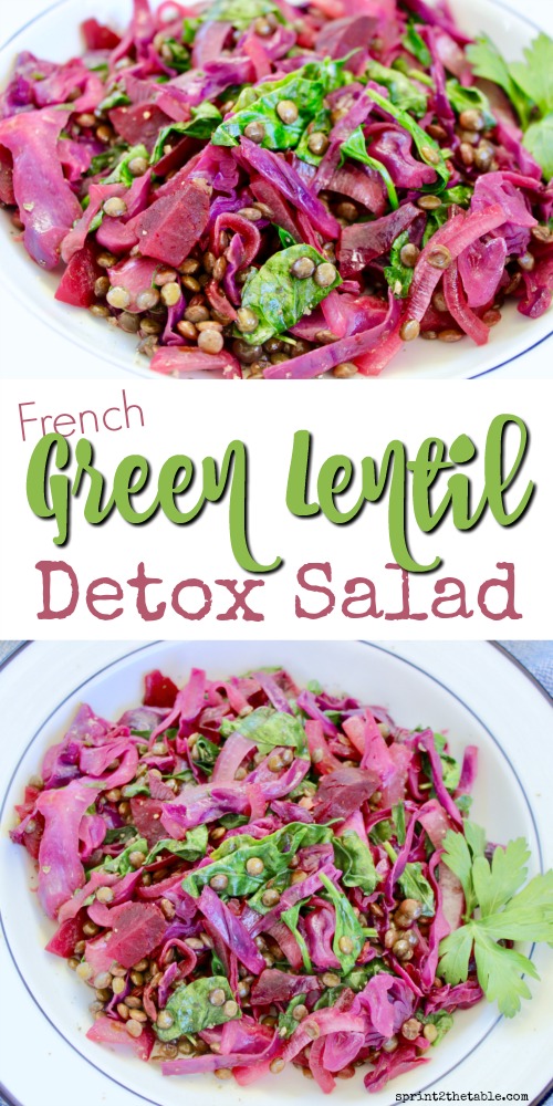 This French Green Lentil Detox Salad is packed full of detoxifying ingredients like beets, cabbage, and parsley.  It's a great way to renew and rejuvenate your body naturally. 