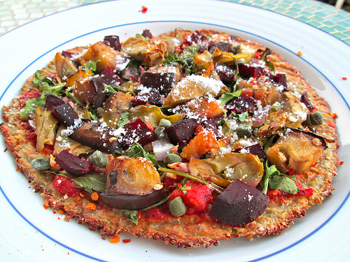 Cheese-less Cauliflower Crust Pizza