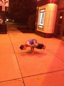 Do Yoga Poses Anywhere and everywhere - let people stare!