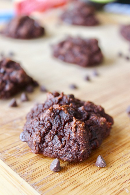 Chocolate Avocado Cookies sound a little strange, but you'd never guess avocado is hiding in here.  Best of all, these 50 calorie cocoa cookies are sugar-free, gluten-free, and paleo-friendly!