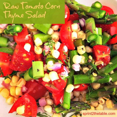 Raw Tomato Corn Thyme Salad