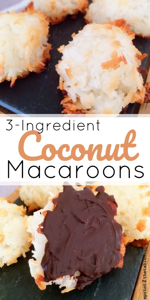These 3-Ingredient Coconut Macaroons are the simplest way to satisfy your sweet tooth for the holidays.  This delicious, quick and easy recipe is ready in just minutes!