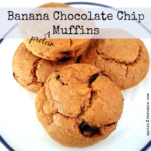 Banana Chocolate Chip Protein Muffins