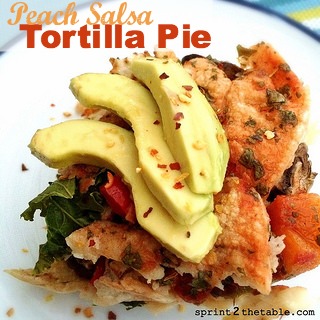 Peach Salsa Tortilla Pie