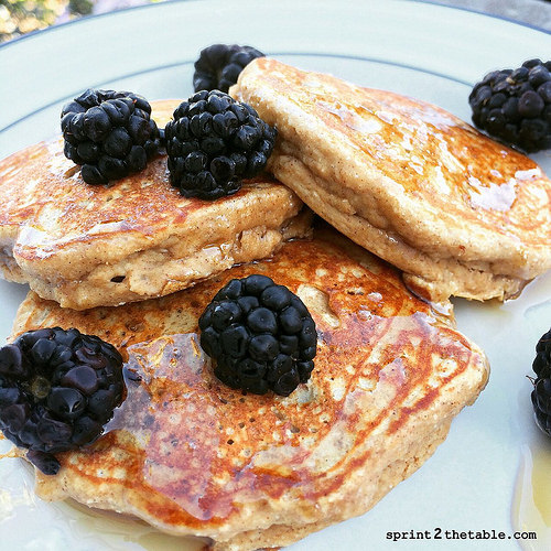 Banana Walnut Protein Pancakes