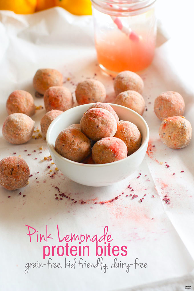 Pink Lemonade Protein Bites