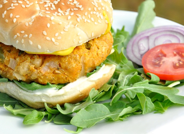 Sweet Potato Chickpea Veggie Burger