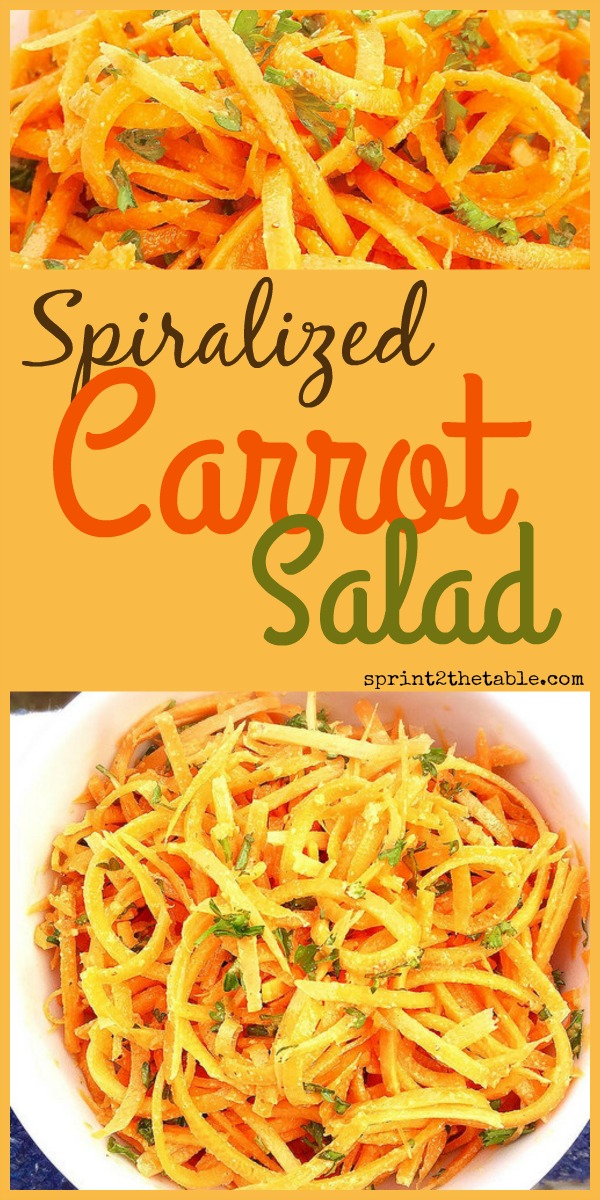 Add color to your plate with this quick and easy side - Spiralized Carrot Salad
