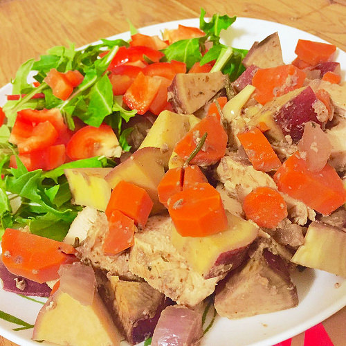 Slow Cooker Sweet Potato and Chicken in Red Wine