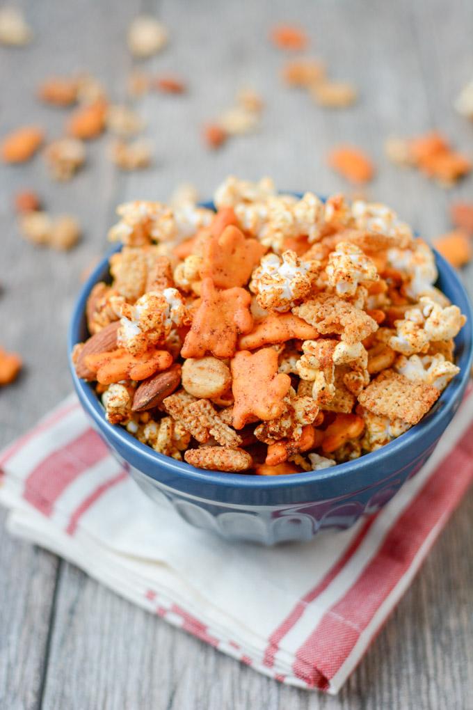 Sweet and Spicy Popcorn Snack Mix