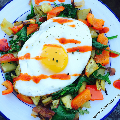 Sweet Potato & Spinach Breakfast Hash recipe