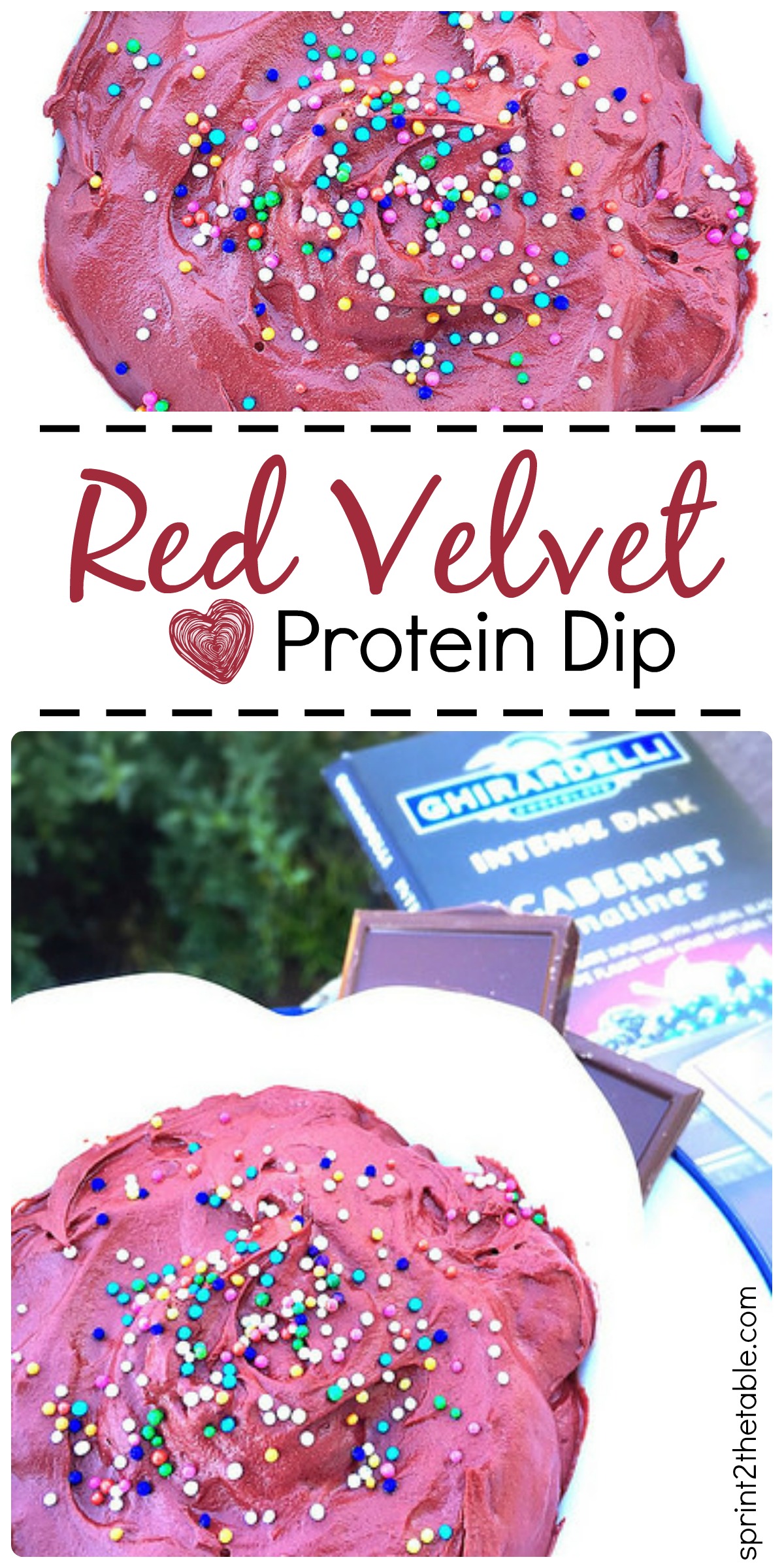 The perfect healthy dip for Valentine's or just because. This Red Velvet Protein Dip is done in less than 5 mins!