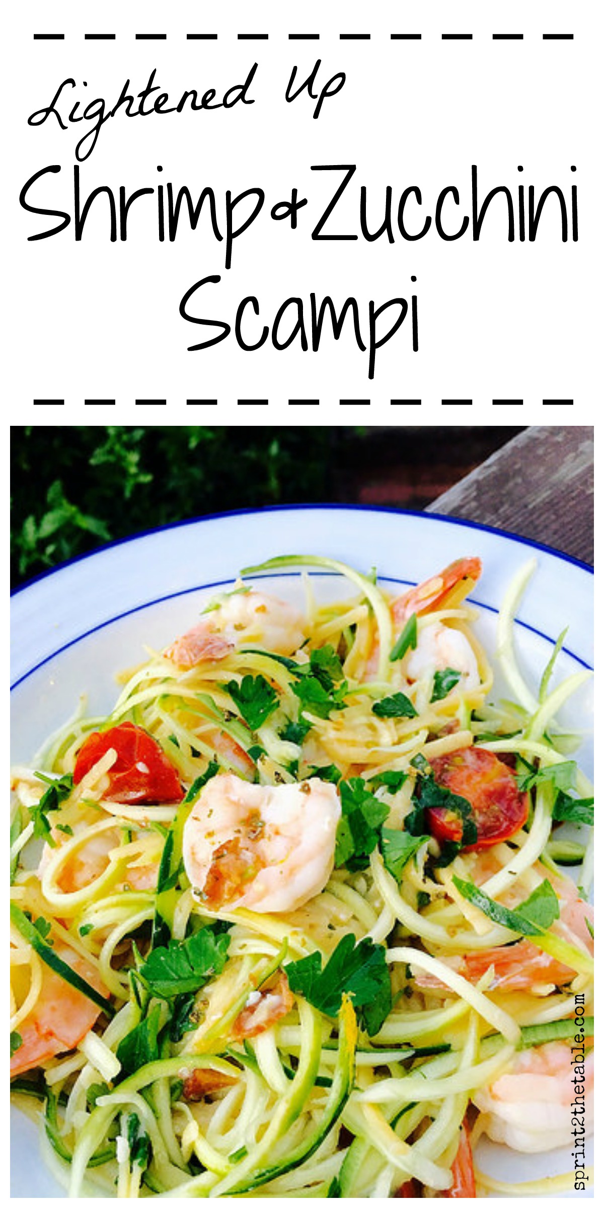 Lightened Up Shrimp & Zucchini Scampi - deliciously easy springtime meal!