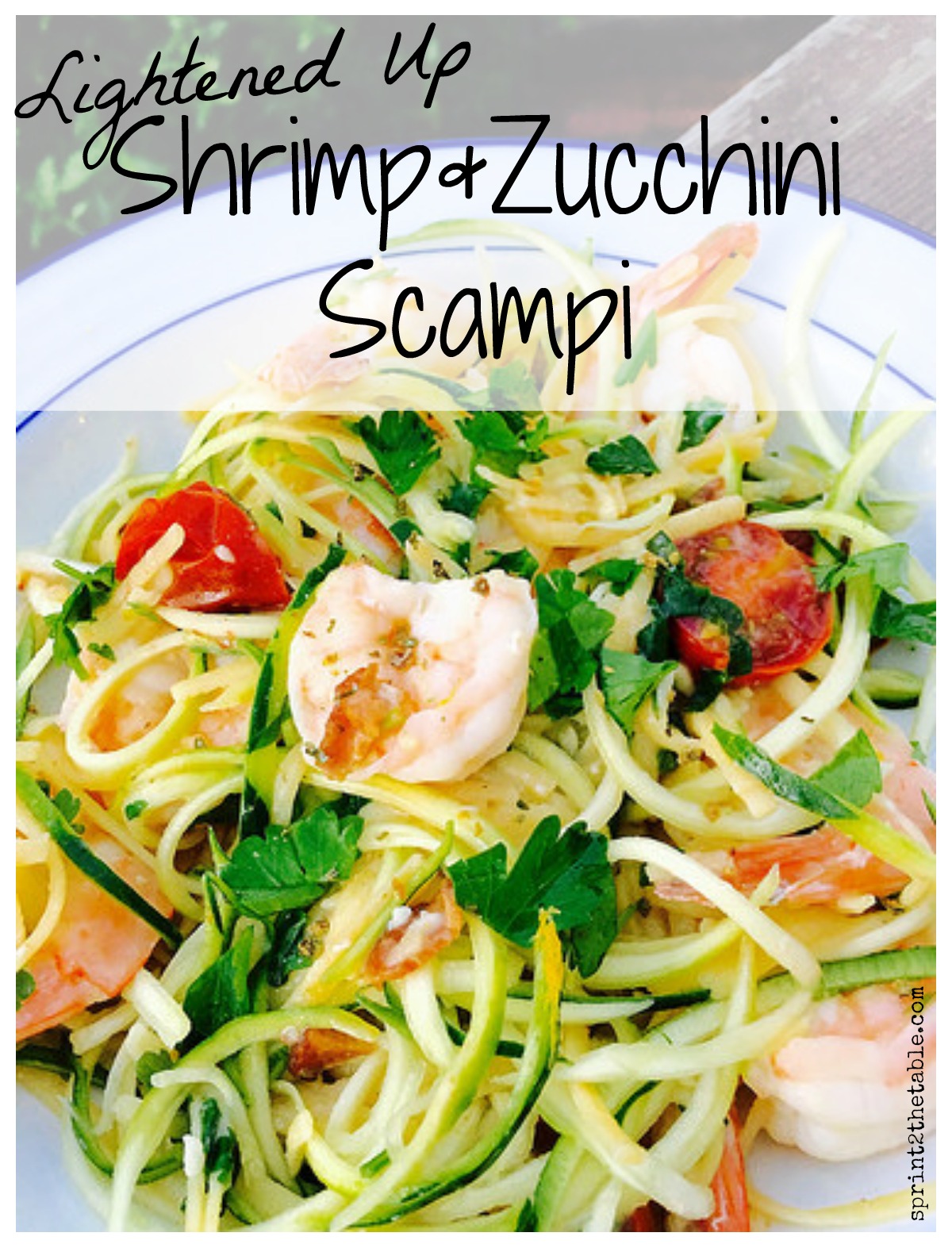 Lightened Up Shrimp & Zucchini Scampi - quick and easy gluten-free spring dinner!