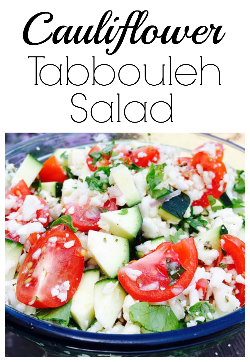 Deliciously EASY grain-free take on Tabbouleh! Paleo, Gluten-Free, Raw, and Vegan.