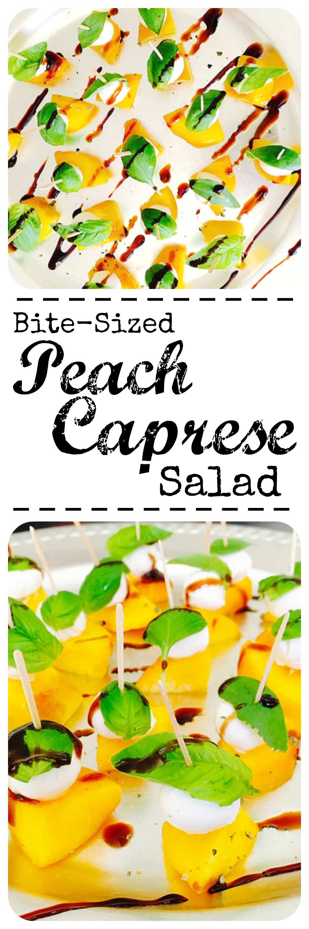 If you're in need of a no-fuss hors d'oeuvre this summer, you came to the right place. Check out this Bite-Sized Peach Caprese Salad.