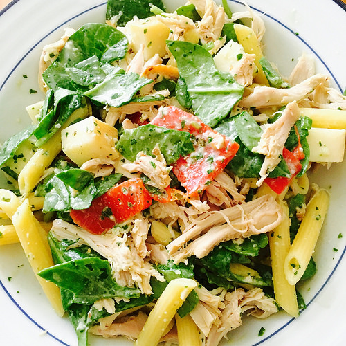 Gluten-Free Smoked Mozzarella Penne Pasta Salad with Chicken