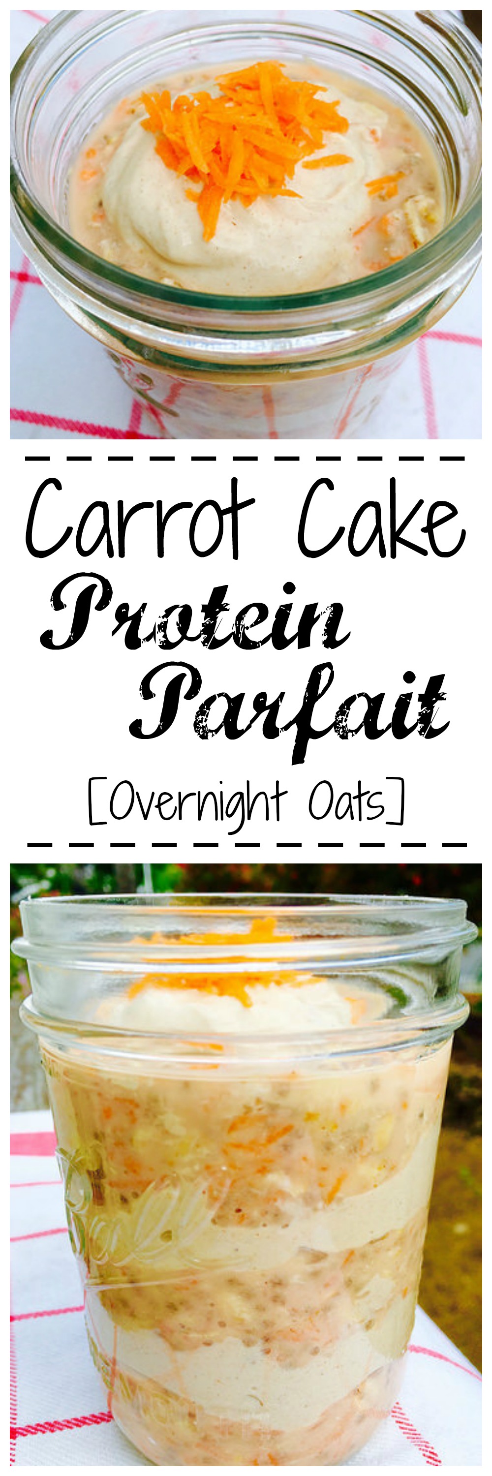 Try this Carrot Cake Protein Parfait - it's a gluten-free overnight oat recipe that makes for a quick and easy breakfast!