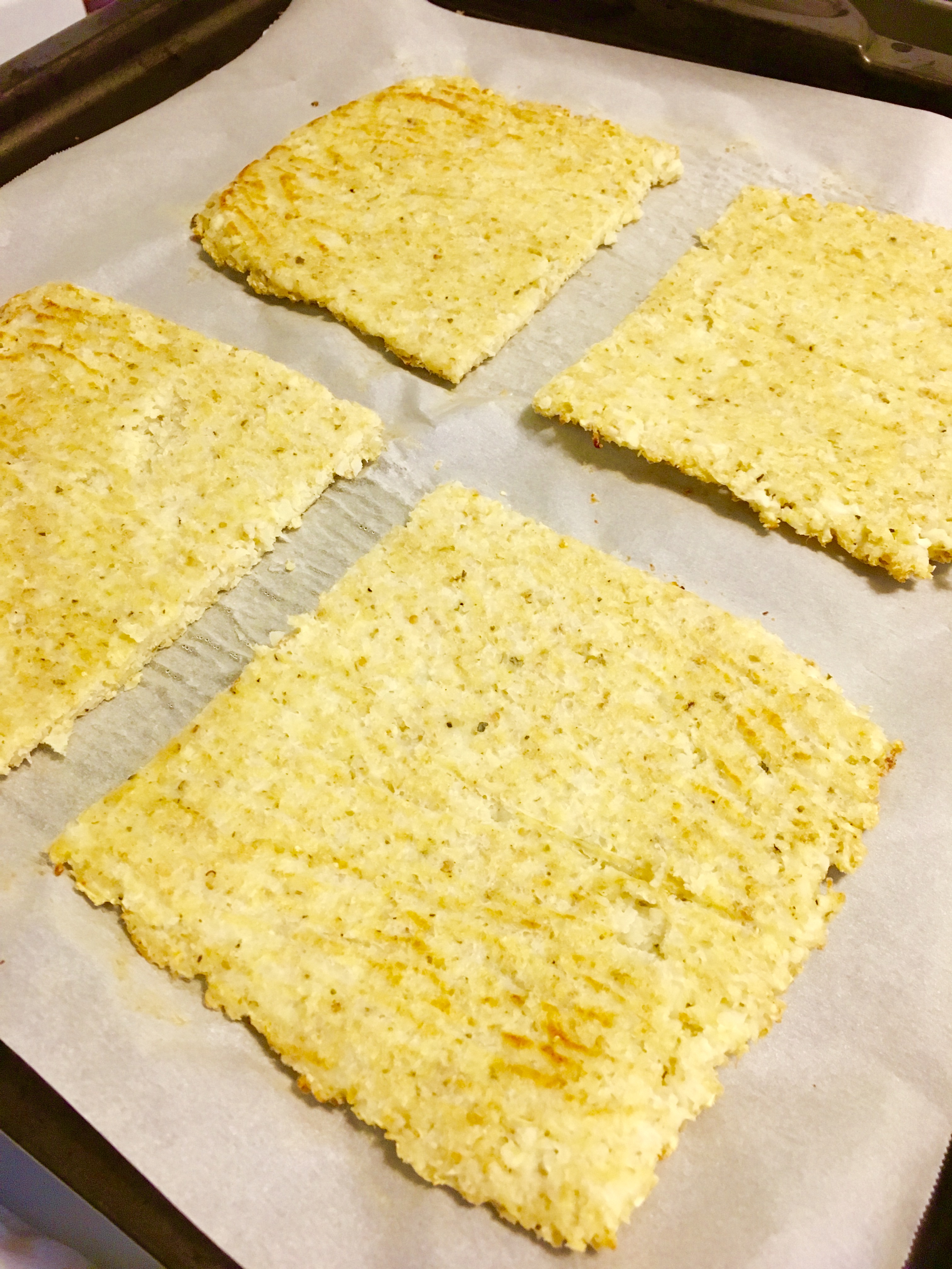 Cauliflower Pizza Crusts - perfect, cheese-less base for flatbreads!