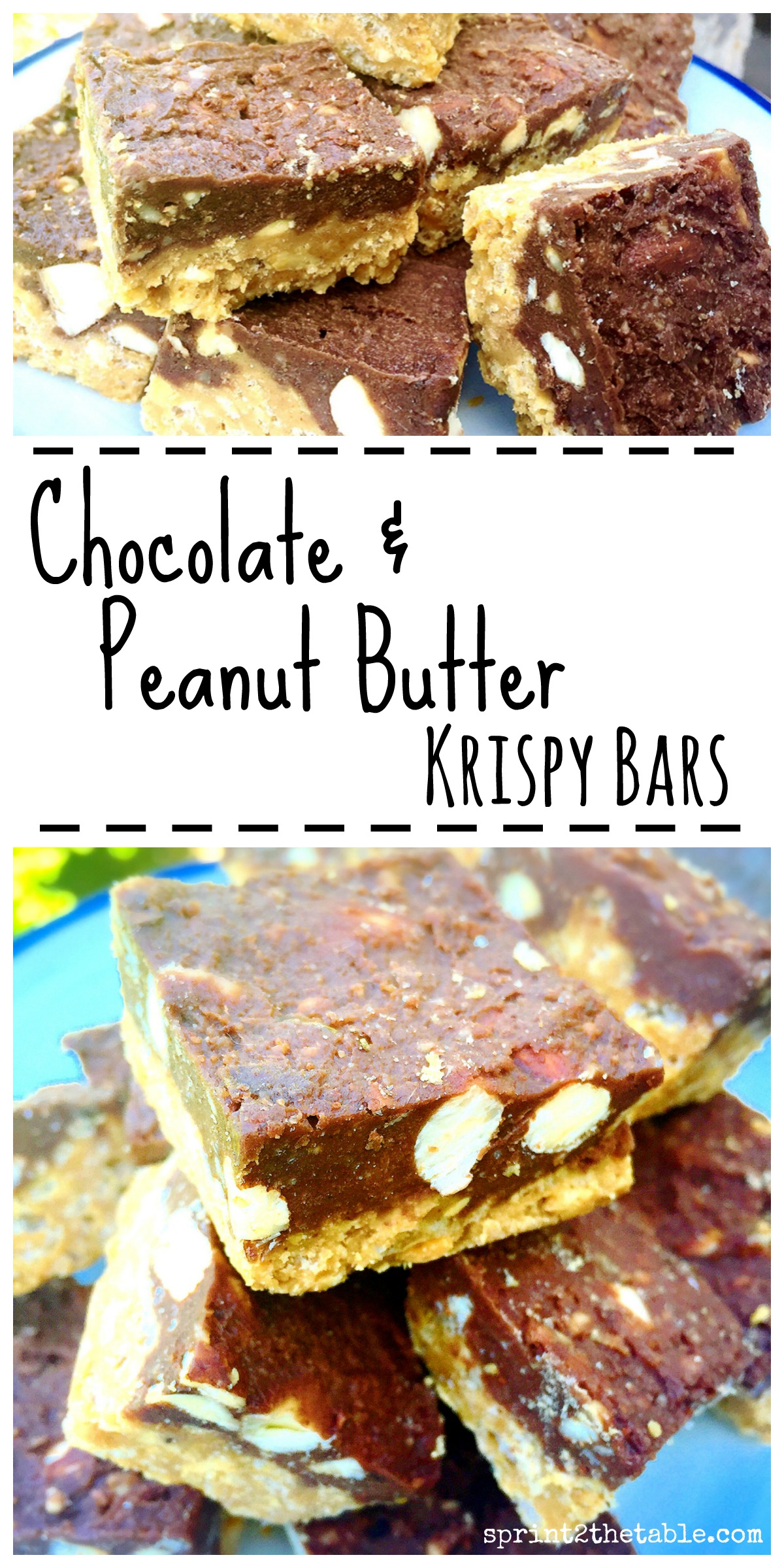 Chocolate & Peanut Butter Squares - it's like if Reeses and Crunch bars had a healthier baby.