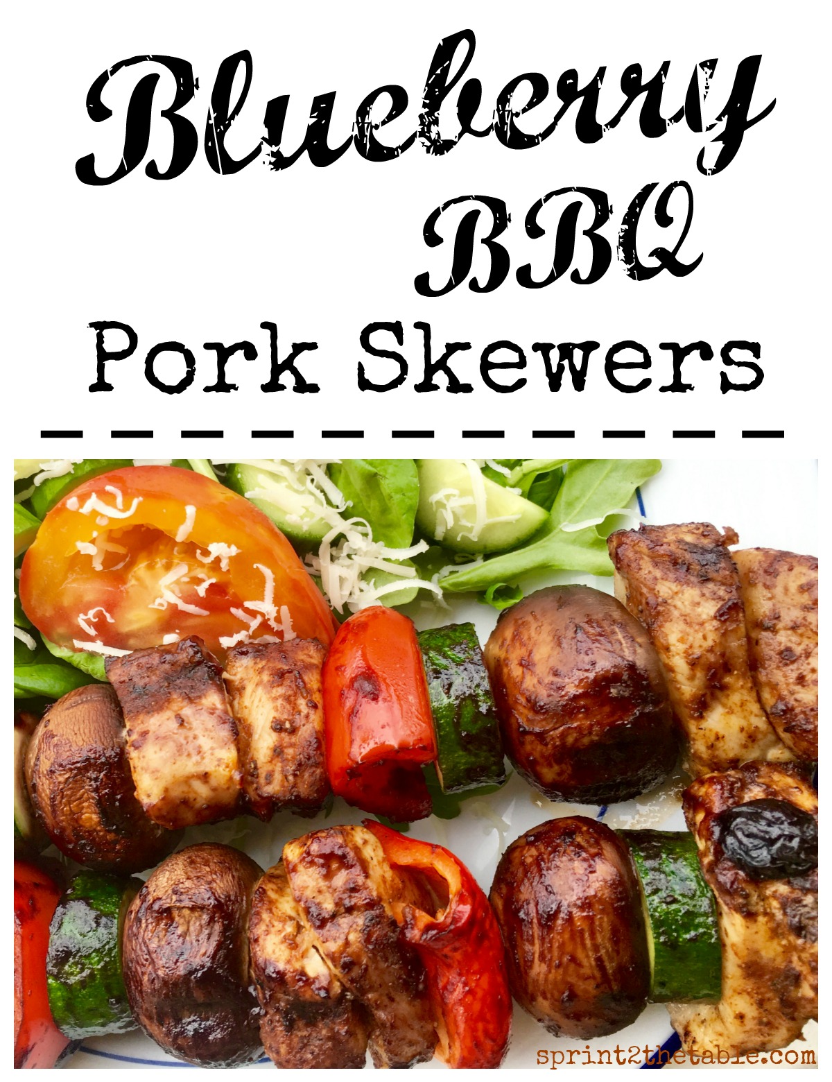 Blueberry BBQ Pork Skewers - a sweet-n-savory recipe for the grill!