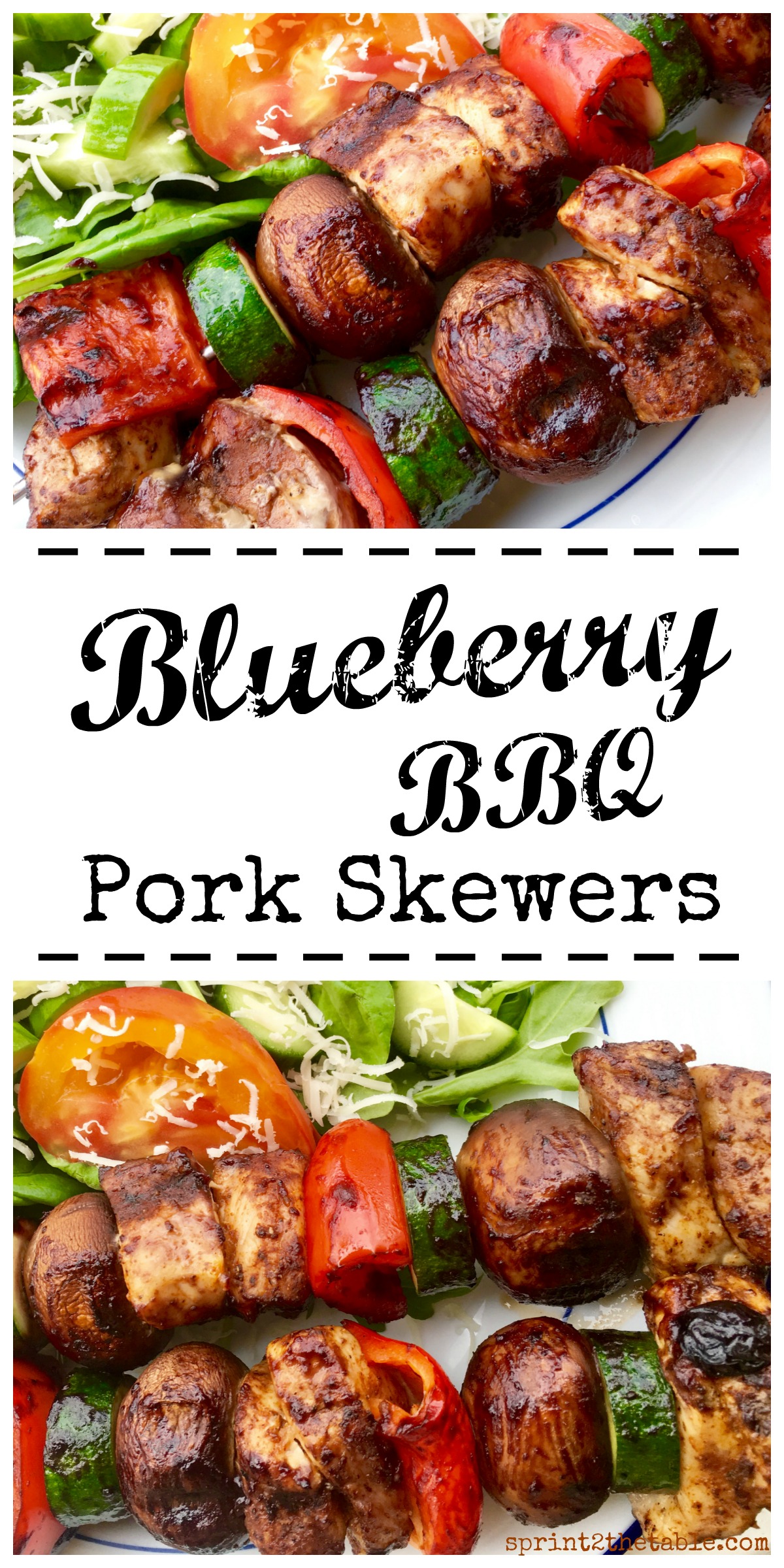 Blueberry BBQ Pork Skewers - great sweet-n-savory grill recipe!