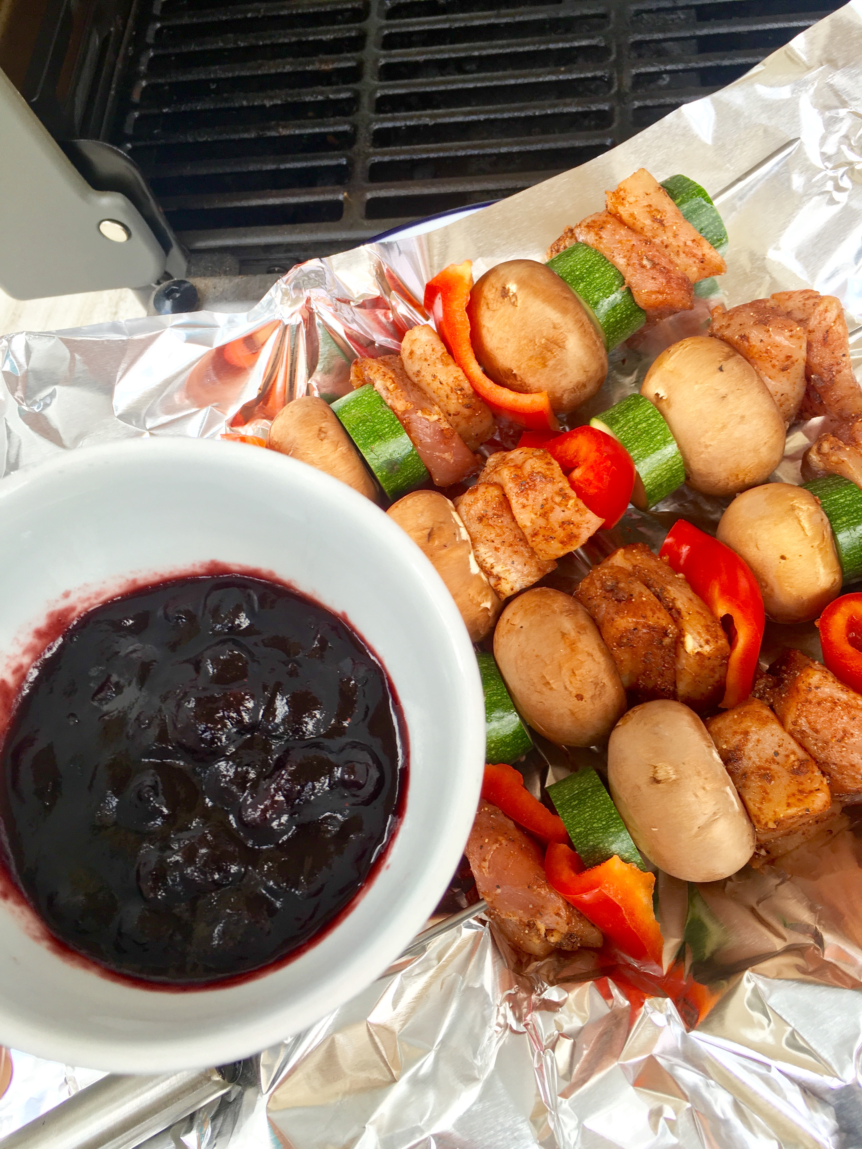 Blueberry BBQ Pork Skewers