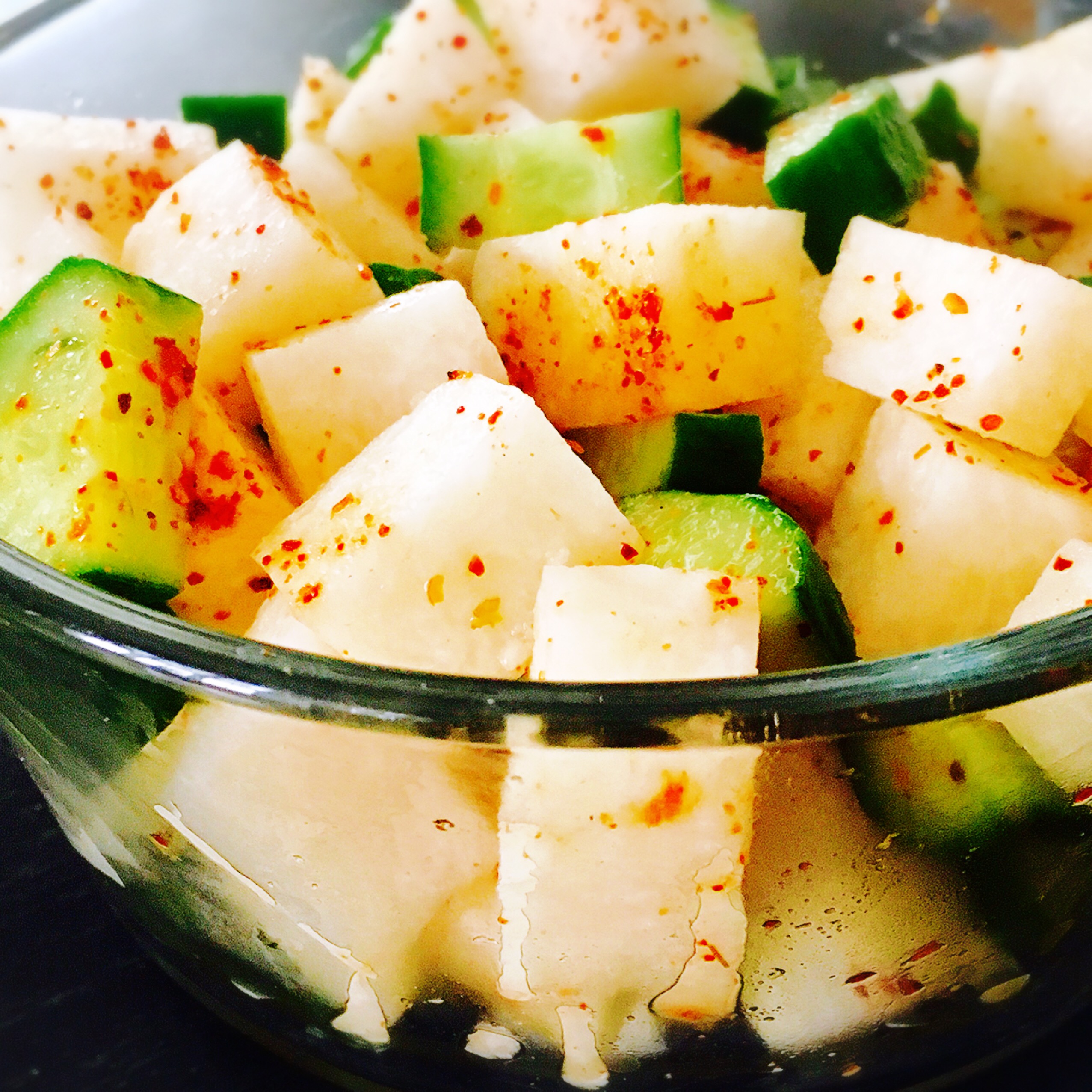 This light and healthy Jicama Tajin Chili Powder Salad is a quick & easy side or snack!