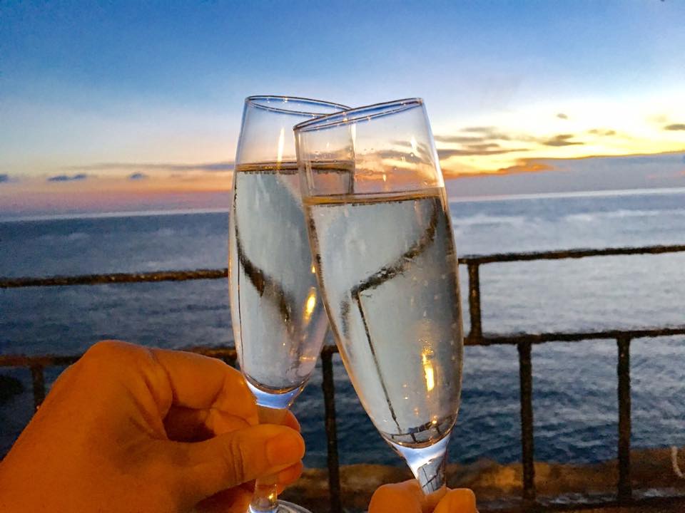 Champagne at Ristorante Belforte in Vernazza