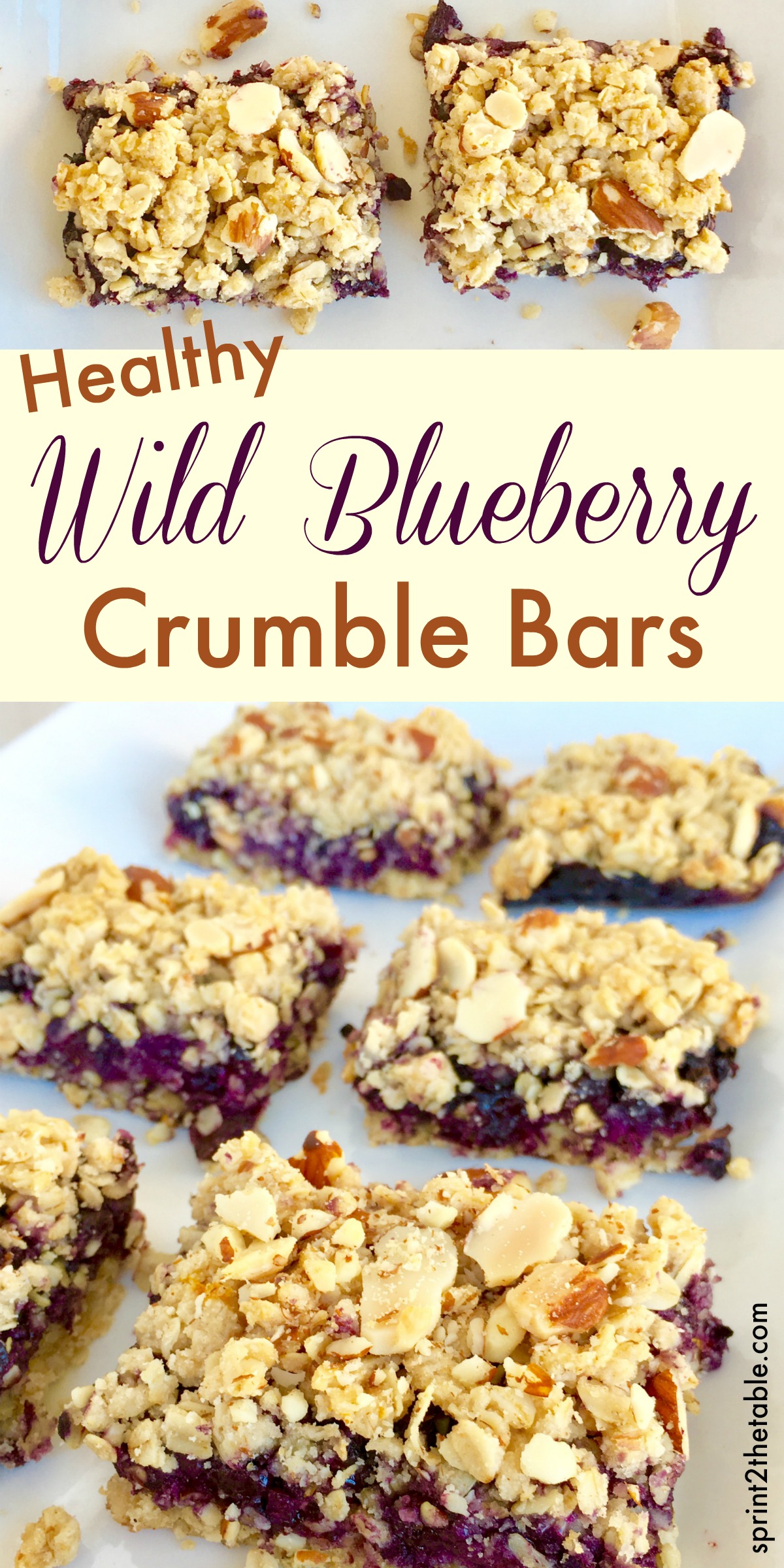 Healthy Wild Blueberry Crumble Bars - these are healthy enough to eat for breakfast but make a fantastic dessert with a scoop of ice cream!