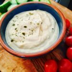 High Protein Healthy French Onion Dip - perfect with veggies!