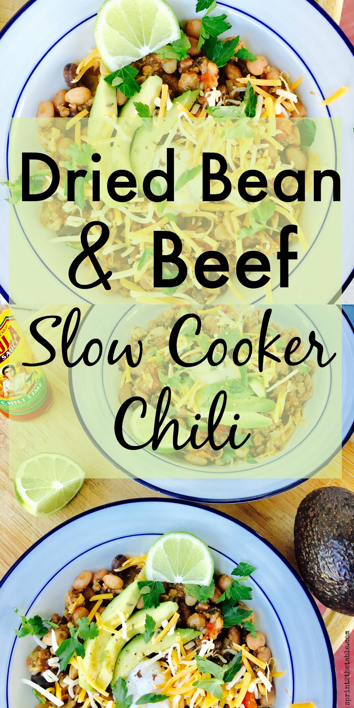 This Dried Bean and Beef Slow Cooker Chili is THE go-to chili recipe in my house.  It's simple and quick to throw together on a busy day!