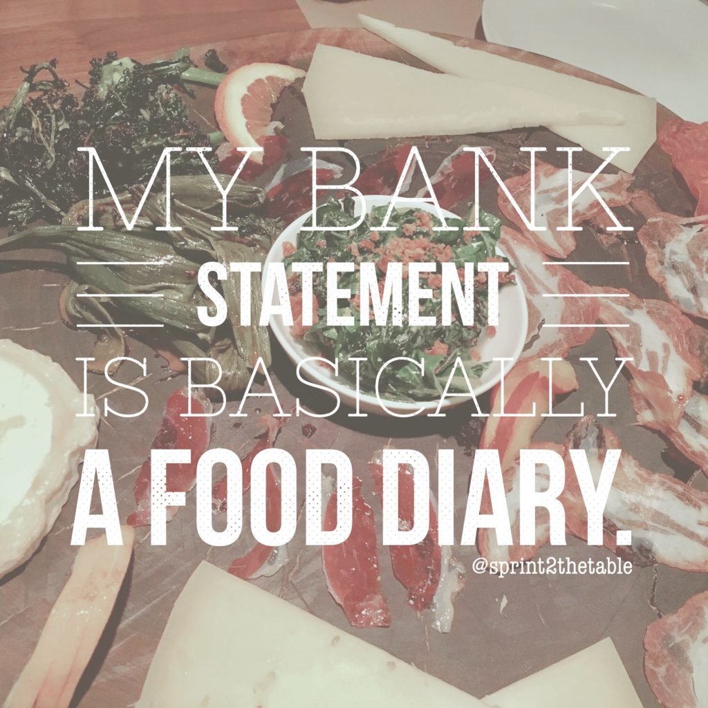 My bank statement is basically a food diary.