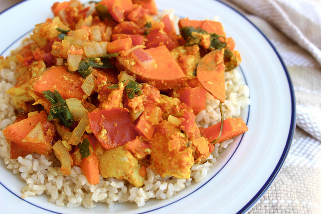 This delicious, healthy, budget-friendly, one-pot meal is one of our favorites for busy weeks. The spice combination is full of healing ingredients like turmeric and cinnamon.  Serve over rice or on it's own!