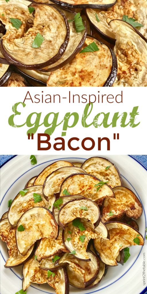 Asian-Inspired Eggplant "Bacon" is a crispy, delicious crave-worthy recipe.  It's air quote "bacon," but that doesn't mean it lacks that same crack-like umami flavor we can't resist! 