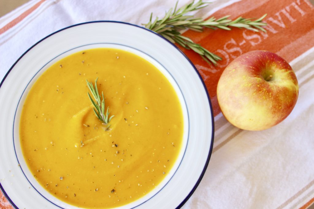 I've been making this Butternut Squash & Apple Soup with Rosemary every fall for 6 years now! Try it with a crisp white wine or cider for a cozy dinner.