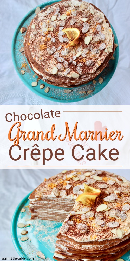 Delicate chocolate crêpes are layered with Grand Marnier pastry cream, resulting in a simple-yet-elegant cake. Don't be intimidated - crêpes are easier than you think and well worth the effort for the resulting Chocolate Grand Marnier Crêpe Cake.