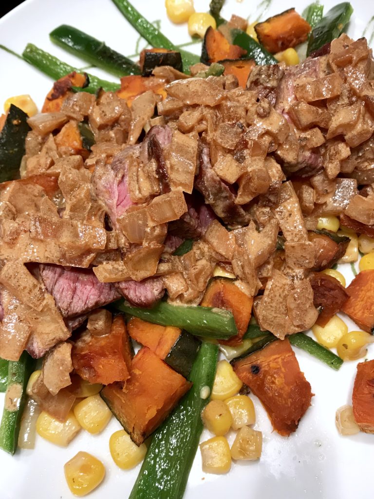 Adobo steak and hash