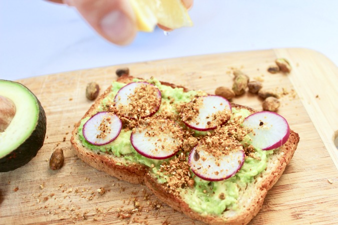 Avocado Toast with Dukkah & Radishes is a delicious breakfast or snack any time of day!
