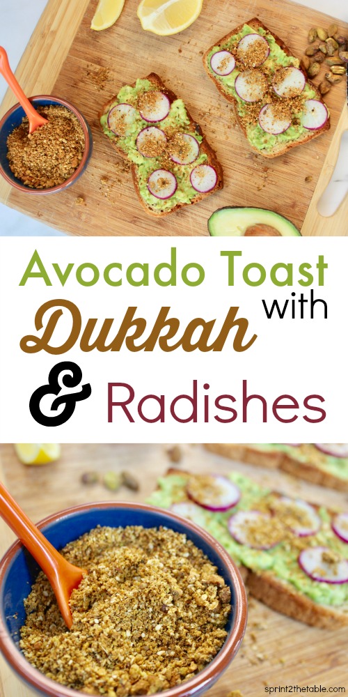 Dukkah makes you giggle when you say it, but you'll be smiling as you sprinkle this Egyptian spice blend on everything. Avocado Toast with Dukkah & Radishes is a delicious breakfast or snack any time of day!