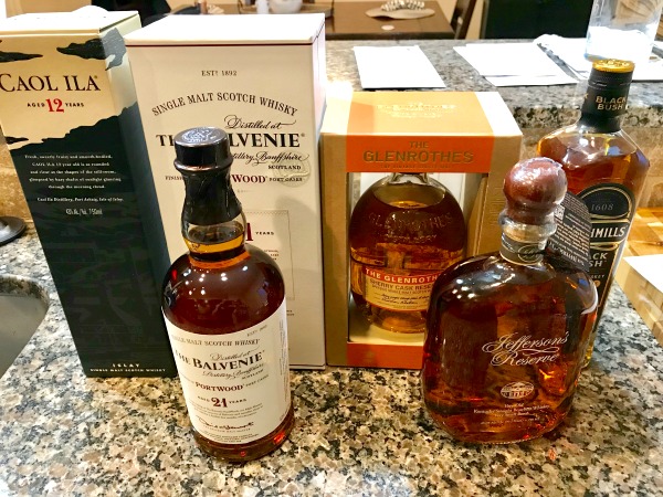 Scotch and bourbon tasting