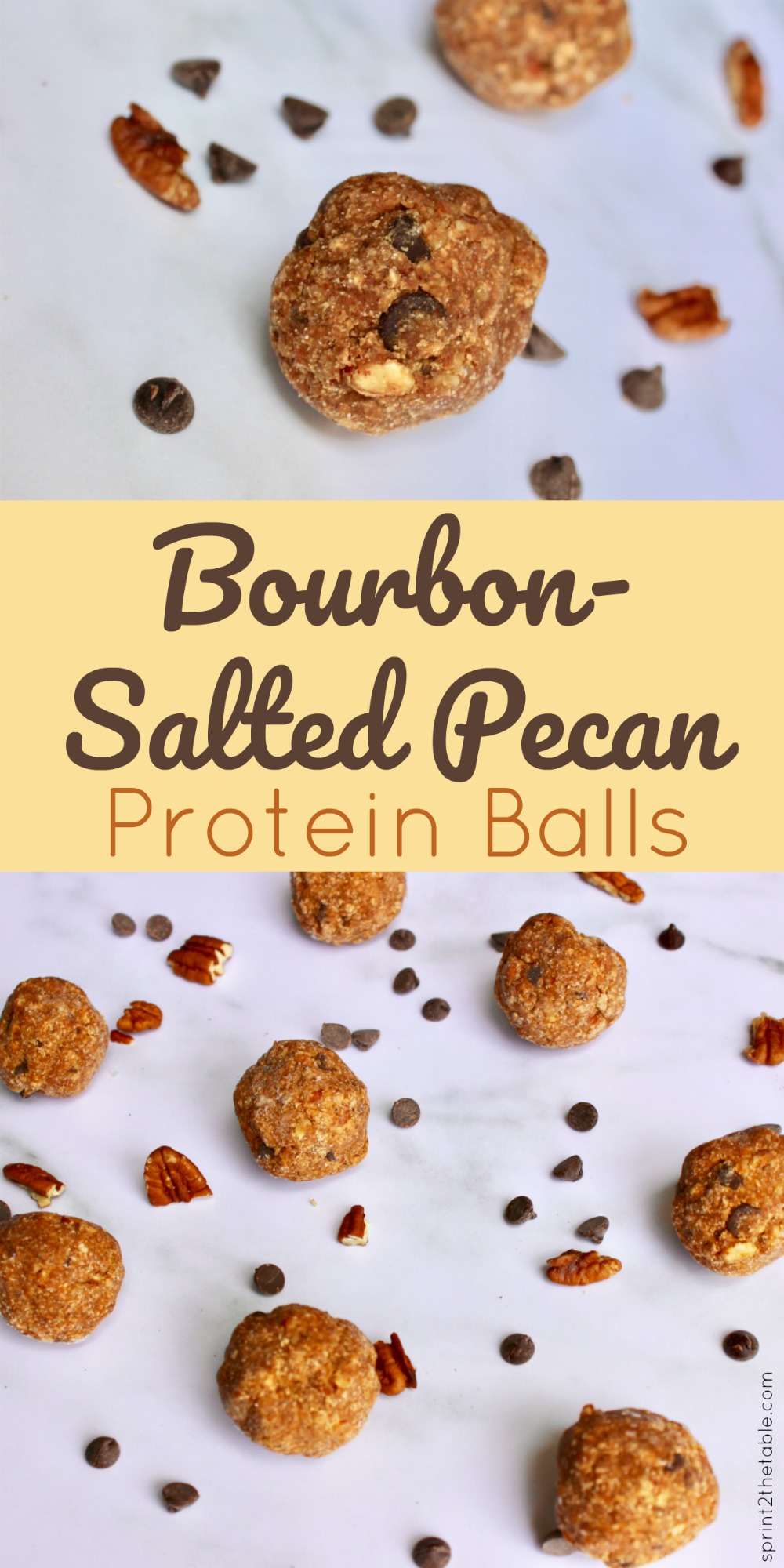 Are you a fan of pie?  How about pecan pie?  These Bourbon-Salted Pecan Protein Balls are a healthier version of a boozy, chocolate-laced pecan pie! 