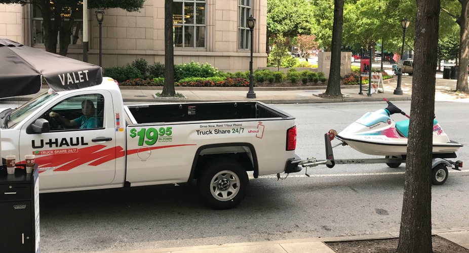 Uhaul and a jet ski